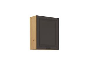 4262354970736 - Hängeschrank 60 cm Stilo Grau + Eiche Artisan Küchenzeile Küchenblock Küche