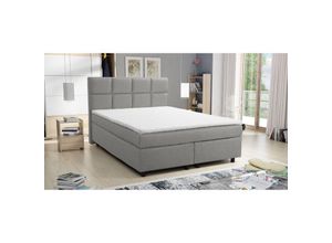 4262354970897 - Boxspringbett 140x200 Hotelbett Bonellfederkern Bett Topper Paxos 1 Tablet hellgrau