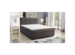 4262354970903 - Boxspringbett 140x200 Hotelbett Bonellfederkern Bett Topper Paxos 2 Tablet Grau