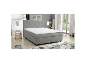 4262354970910 - Boxspringbett 140x200 Hotelbett Bonellfederkern Topper Paxos 1 Chester hellgrau