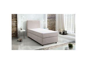 4262354974406 - Boxspringbett Hotelbett 90x200 Bonellfederkern Bett Topper Paxos Cordstoff beige