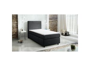 4262354974413 - Boxspringbett Hotelbett 90x200 Bonellfederkern Bett Topper Paxos Cordstoff Grau