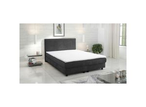 4262354974437 - Boxspringbett Boxbett Glenn 2 Hotelbett 140x200 Bett Topper Cordstoff Graphite