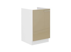4262354974895 - Spülenschrank 50 Lara Cappuccino Hochglanz + Weiß matt Küchenzeile Küchenblock 4262354974895 - Spülenschrank 50 Lara Cappuccino Hochglanz + Weiß matt Küchenzeile Küchenblock