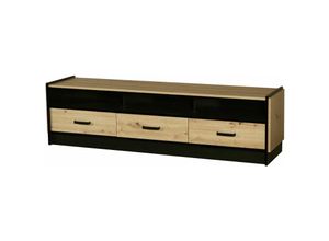 4262354976066 - Küchen Preisbombe - tv Board Karia 180 cm Anbauwand Schrankwand Esszimmer Eiche Artisan + Schwarz