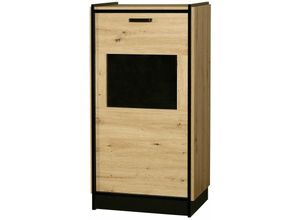 4262354976073 - Küchen Preisbombe - Vitrine Karia Kommode Anbauwand Schrankwand Esszimmer Eiche Artisan + Schwarz