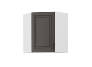 4262354976707 - Eckhängeschrank 60x60 cm Stilo Grau Küchenzeile Küchenblock Küche Landhaus