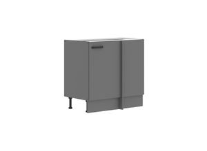 4262354977896 - Küche NESSA Eckunterschrank 105 cm Anthrazit Küchenzeile Küchenblock Einbauküche