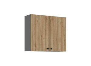 4262354978930 - Küche AVA Artisan Hängeschrank 80 cm Lamellenoptik Küchenzeile Einbauküche