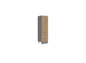 4262354979036 - Küche AVA Artisan Hochschrank 60 cm Lamellenoptik Küchenzeile Einbauküche