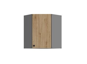 4262354979098 - Küche AVA Artisan Eckhängeschrank 60X60 cm Lamellenoptik Küchenzeile Einbauküche