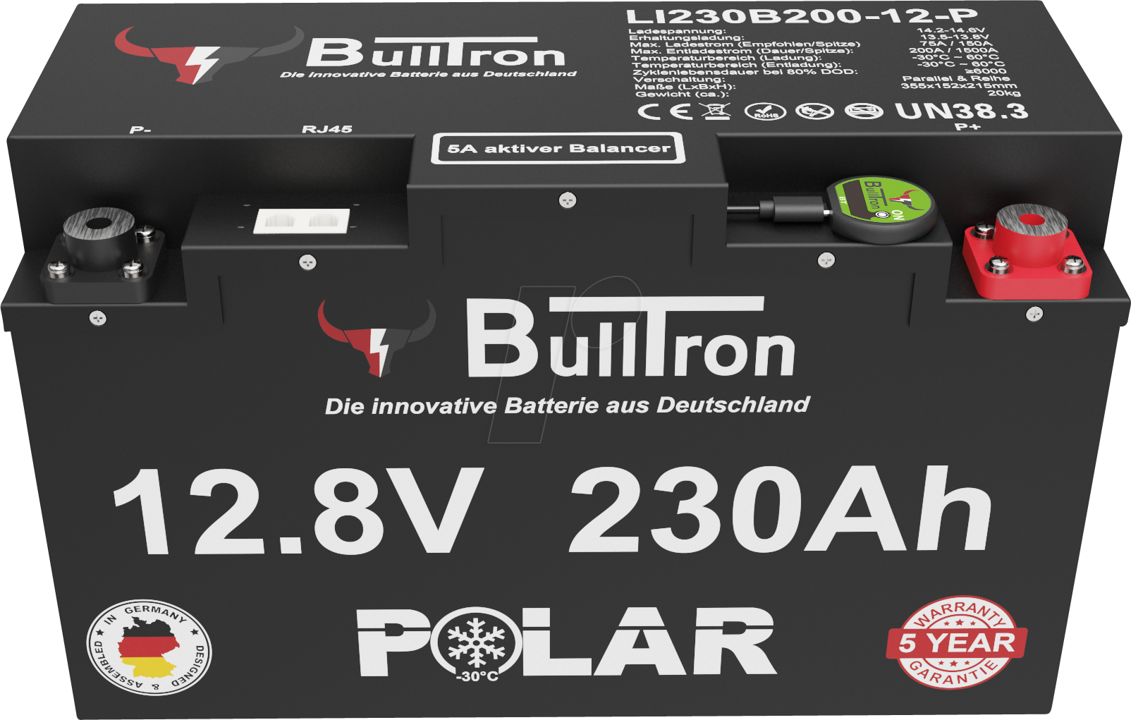 4262358250360 - BULL 128-230P - Lithium-Akku LiFePO4 128 V 230 Ah BT BMS Polar