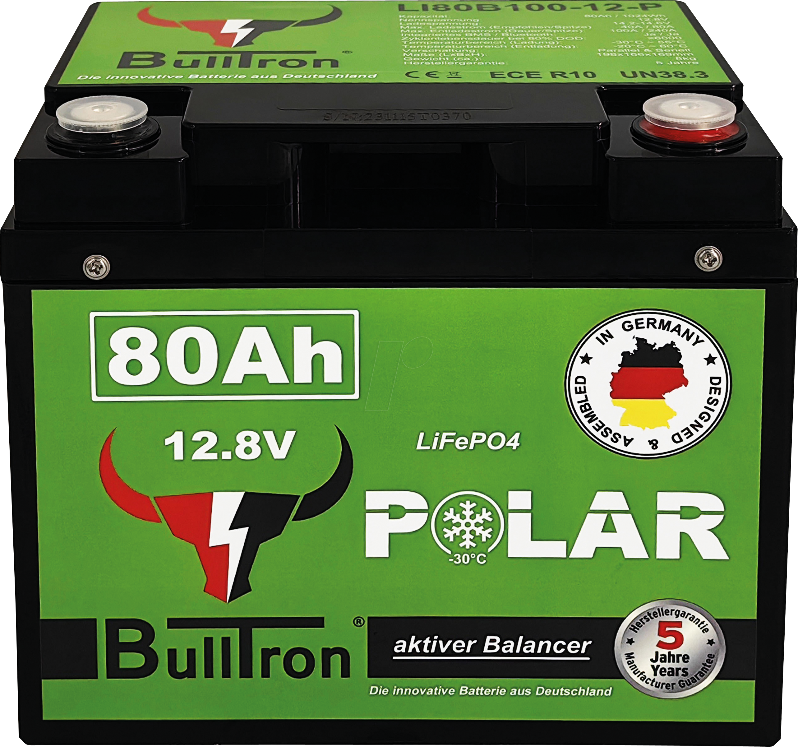 4262358250391 - BULL 128-80P - Lithium-Akku LiFePO4 128 V 80 Ah BT BMS Polar