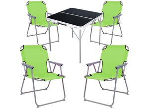 4262365490476 - - 5-teiliges Campingmöbel Set schwarz 80x80x70cm Lime-MMC330883B+4xMPO2600LG