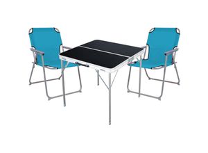 4262365490698 - 3-teiliges Campingmöbel Set schwarz 80x80x70cm Petrol-MMC330883B+2xMPO2600P