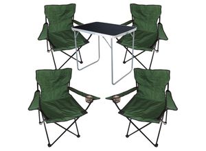 4262365491596 - - 5-tlg Campingsessel grün + Campingtisch-MMC330871B+4xMPO2432