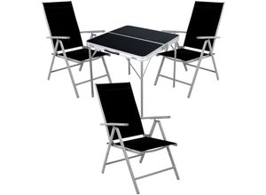 4262365491626 - 4-teiliges Campingmöbel Set 80x80x70cm schwarz-MMC330883B+3xMMC5000S