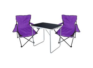 4262365491664 - - 3-tlg Campingsessel Lila + Campingtisch-MMC330871B+2xMPO2467