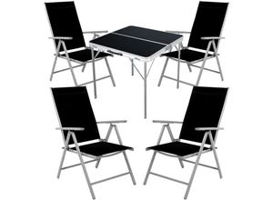 4262365491725 - - 5-teiliges Campingmöbel Set 80x80x70cm schwarz-MMC330883B+4xMMC5000S