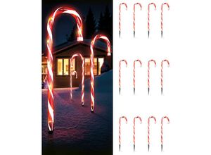 4262365496256 - - 12er Set LED-Gartenleuchtsäbe Zuckerstangen 230V-MLK077W-3