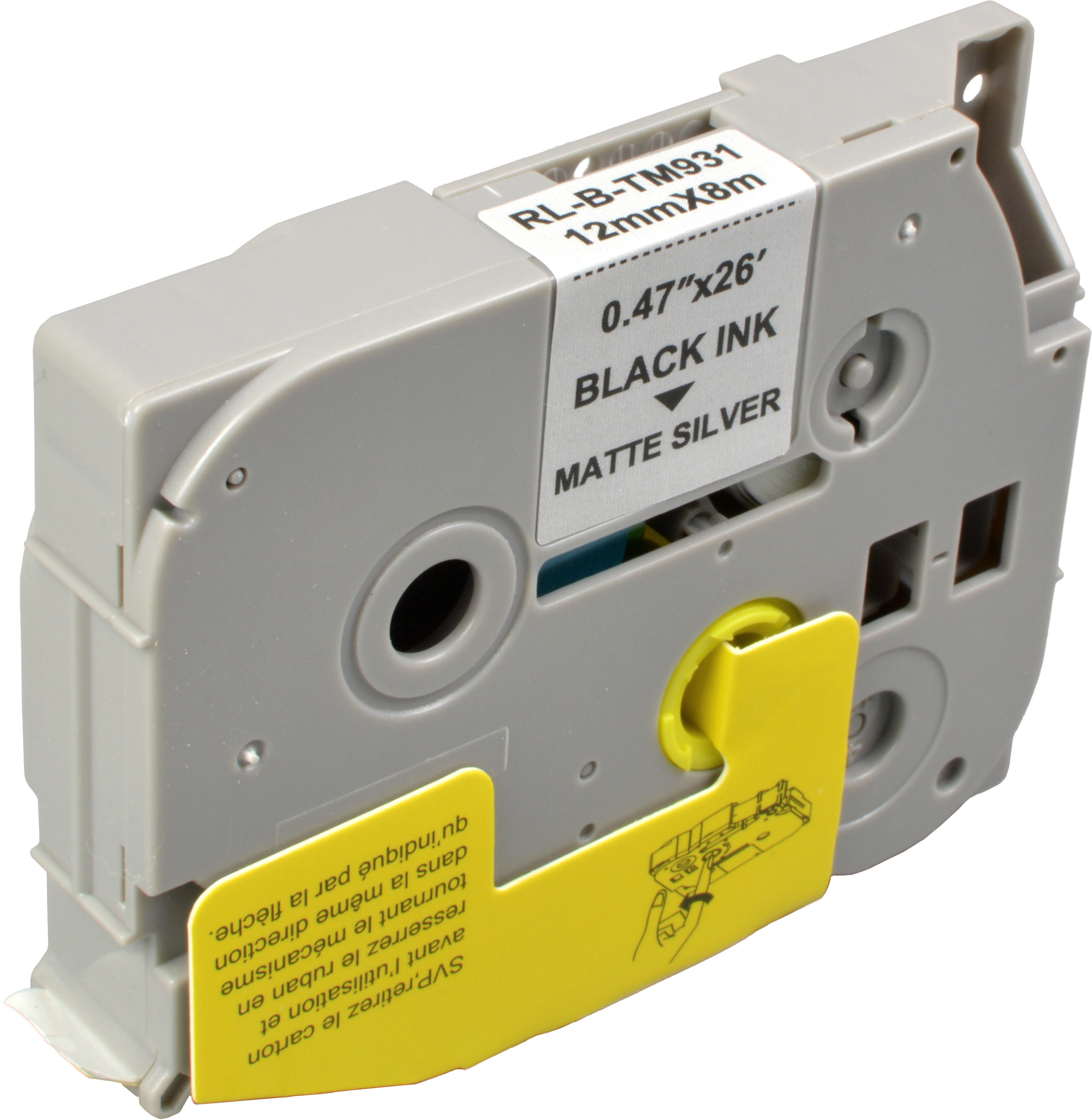 4262368912760 - P-Touch Band kompatibel zu TZe-M931  schwarz auf silber matt  12mm  