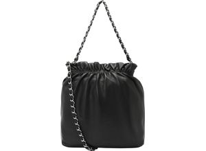 4262371043840 - LES VISIONNAIRES Schultertasche Raffung Leder Damen schwarz