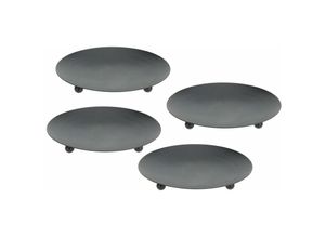 4262371530401 - Spetebo - Metall Kerzenteller schwarz 85 cm - 4er Set   klein - Kerzenhalter für Stumpenkerzen und Kugelkerzen