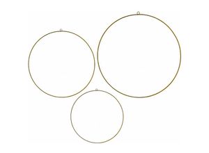 4262371530517 - Spetebo - Metall Deko Ringe 3er Set gold - 50   40   30 cm - Hänge Koop Wand Blumenkranz Weihnachten Hochzeit Geburtstag Dekoration