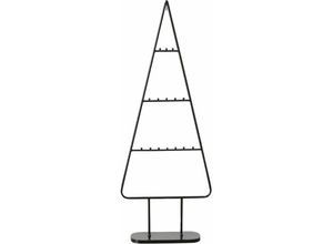 4262371530821 - Metall Tannenbaum schwarz - 111 cm - Weihnachts Deko Ständer mit Haken für Zierschmuck - Metallbaum Dekobaum Weihnachten Advent Winter Dekoration