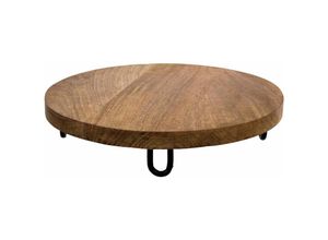 4262371530920 - Spetebo - Mango Servierteller rund natur - 29 cm - Holz Käseplatte Wurstplatte Tapasplatte Servierplatte - Tablett aus Massivholz