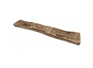 4262371531125 - Spetebo - Holz Deko Schale natur m 3 Fächern - 58 x 11 cm - Dekotablett Schlüsselbblage eckig massiv rustikal