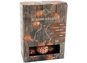 4262371531767 - Spetebo - Kugel Lichterkette - 100 cm - Kupfer Kugeln 10 led warmweiß - Weihnachten Deko Innen