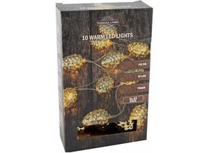 4262371531774 - Spetebo - led Tannenzapfen Lichterkette - 110 cm - Weihnachts Deko Beleuchtung 10 Zapfen gold