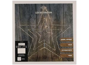 4262371531811 - Led Metallstern 3D zum Hängen für Außen - 55 cm - Deko Stern mit 274 led in warm weiß beleuchtet - Weihnachten Winter Advent Garten Dekoration