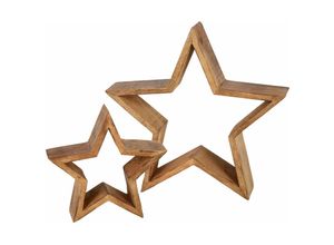 4262371531965 - Spetebo - Mango Holz Stern 2er Set - 30   20 cm - Weihnachtstern Tisch Deko