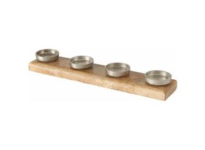 4262371532320 - Spetebo - Mango Adventskerzenhalter xl für 4 Kerzen - 50 x 10 cm - Holz Aluminium Kerzenständer