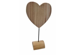 4262371532719 - Spetebo - Holz Herz Deko Aufsteller natur - 37 cm - Moderne Tischdekoration mit Standfuß für Valentinstag Hochzeitstag Jahrestag