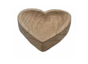 4262371532726 - Spetebo - Holz Dekoschale Herz natur - 21 cm - Tisch Deko Obst Schale für Valentistag Hochzeit Jahrestag