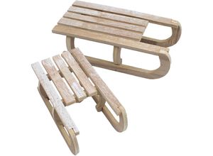 4262371533013 - Spetebo - Holz Deko Schlitten 2er Set shabby weiß klein - 20   16 cm - Holzschlitten zum Basteln und Dekorieren - Weihnachtsdeko Miniatur Schlitten