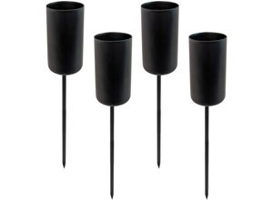 4262371533211 - Spetebo - Stabkerzen Pick 4er Set - schwarz - Kerzen Stecker für Advents und Weihnachts Gesteck - Kerzenpick für Tafelkerzen