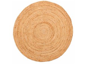 4262371533488 - Spetebo - Jute Teppich lola handgewebt natur - rund   120 cm - Bodenmatte Läufer Fußmatte ethno boho Style