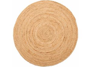 4262371533495 - Spetebo - Jute Teppich lola handgewebt natur - rund   150 cm - Bodenmatte Läufer Fußmatte ethno boho Style