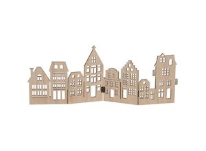 4262371533563 - Spetebo - Deko Holz Skyline klappbar 50 x 22 cm - natur - Weihnachts Stadt Silhouette zur Tischdekoration - Weihnachtsdeko Tischdeko für Weihnachten