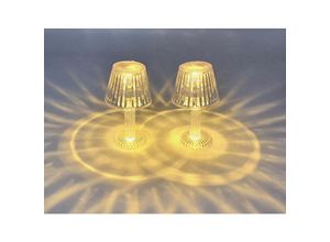 4262371533945 - Spetebo - led Mini Tischleuchte warm weiß in Kristall Optik - konisch   12 cm - Kleine moderne Deko Tisch Lampe Batterie betrieben