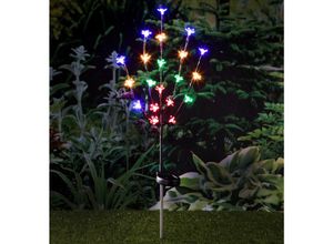 4262371534447 - Spetebo - led Solar Kirschblüten Stecker - 80 cm - Deko Garten Beleuchtung mit 20 bunten led - Deko Blüten Leucht Stab Balkon Terrasse