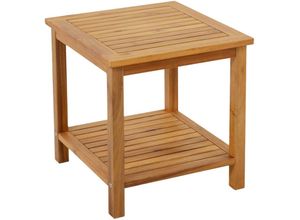 4262371535918 - Akazien Beistelltisch iowa geölt - 45 x 45 cm - Holz Gartentisch mit 2 Ablagen - Couchtisch Bistrotisch Holztisch aus Akazienholz für Balkon Terrasse