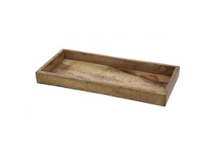 4262371536052 - Spetebo - Mango Dekoschale eckig - klein   34 x 12 cm - Holz Kerzentablett mit Rand - Holzschale Tischdeko Kerzenschale Holztablett Kerzenteller Deko