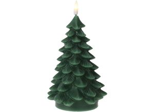 4262371536854 - Spetebo - led Motiv Wachskerze grün 19 cm - Tannenbaum - Weihnachtskerze Batterie betrieben mit Timer - Weihnachtsdeko Motivkerze Weihnachtsbaum