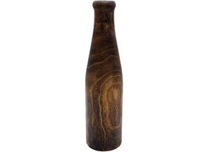 4262371537233 - Spetebo - Holz Blumenvase xxl Flasche braun - 40 cm - Deko Vase für Kunstpflanzen - Tischdeko Fensterdeko für Pampasgras Trockenblumen