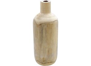 4262371538728 - Spetebo - Design Holz Blumen Vase groß - natur   40 cm - Holzvase xl Flasche naturbelassen - Tischdeko Fensterdeko für Kunstpflanzen und Pampasgras